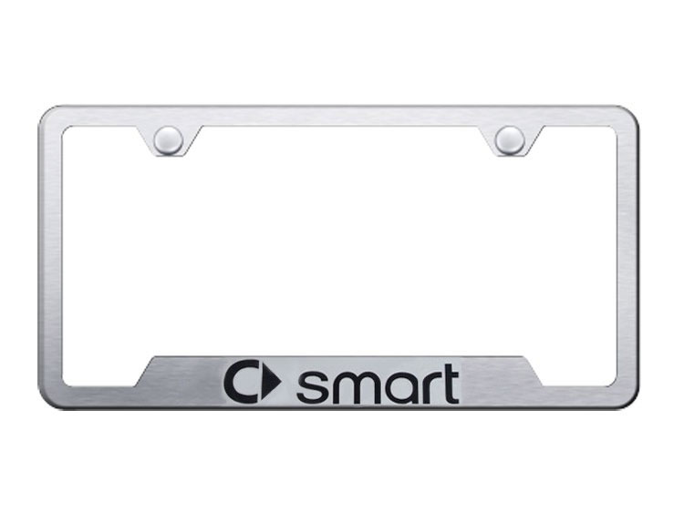 smart fortwo License Plate Frame - Satin - With Cut Outs